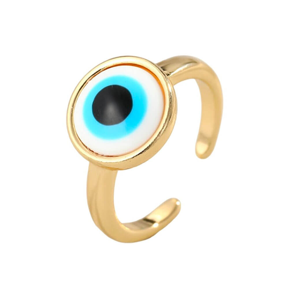 Gold Turquoise Evil Eye Ring