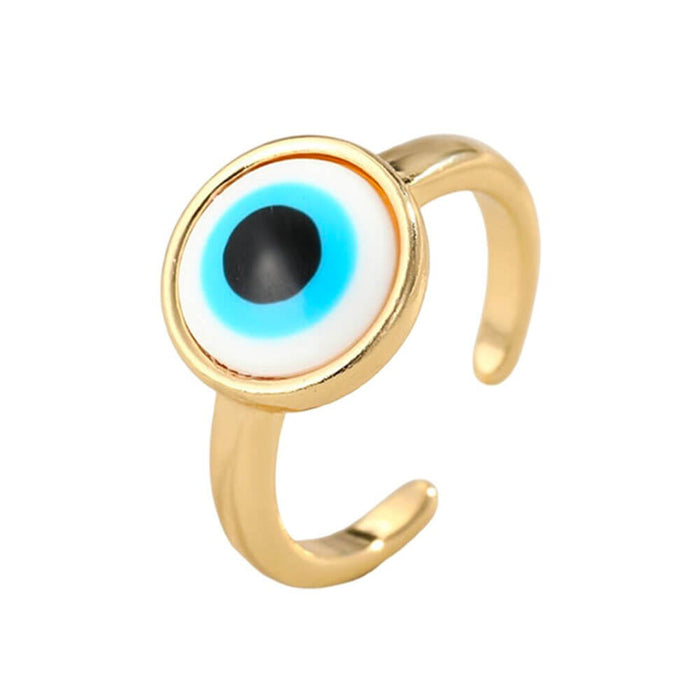 Gold Turquoise Evil Eye Ring