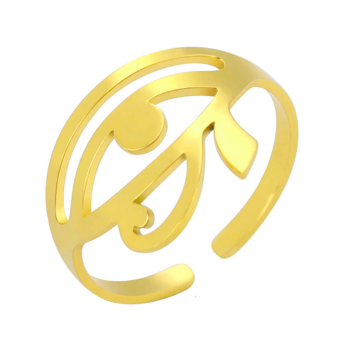 Gold Adjustable Egyptian Eye of Horus Ring – Stainless Steel
