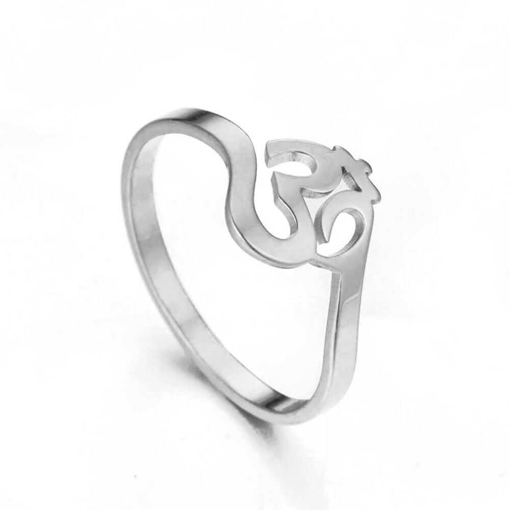 Silver Om Ring – Stainless Steel