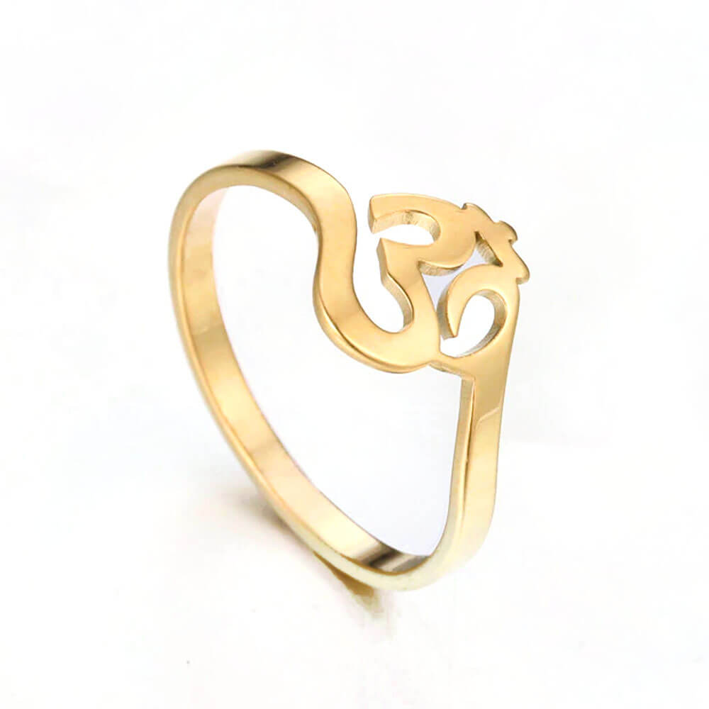 Gold Om Ring – Stainless Steel