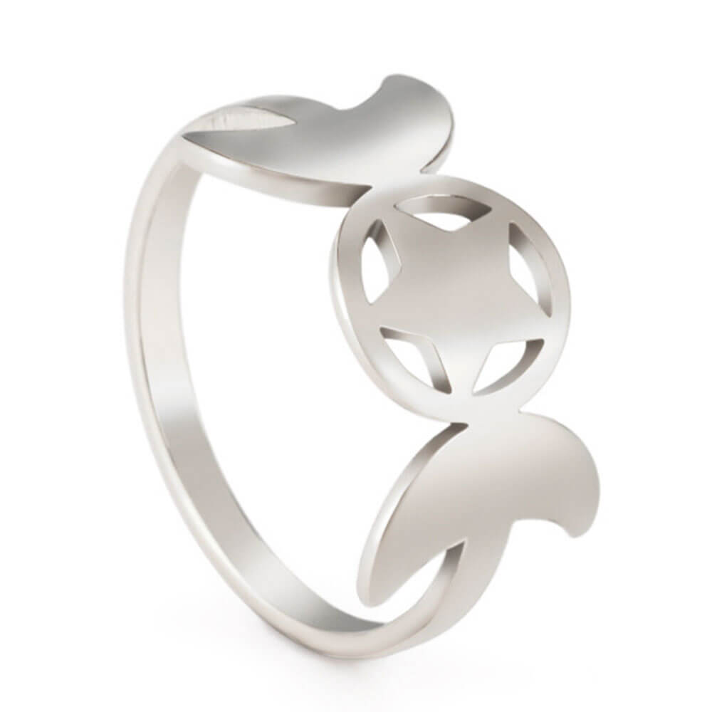 Silver Triple Moon Wiccan Ring