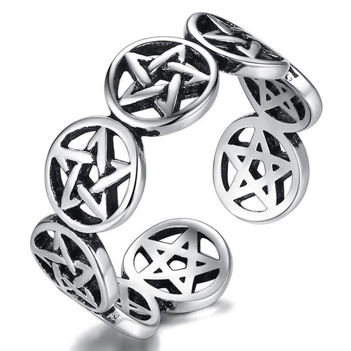 Pentagram Pentacle Adjustable Ring