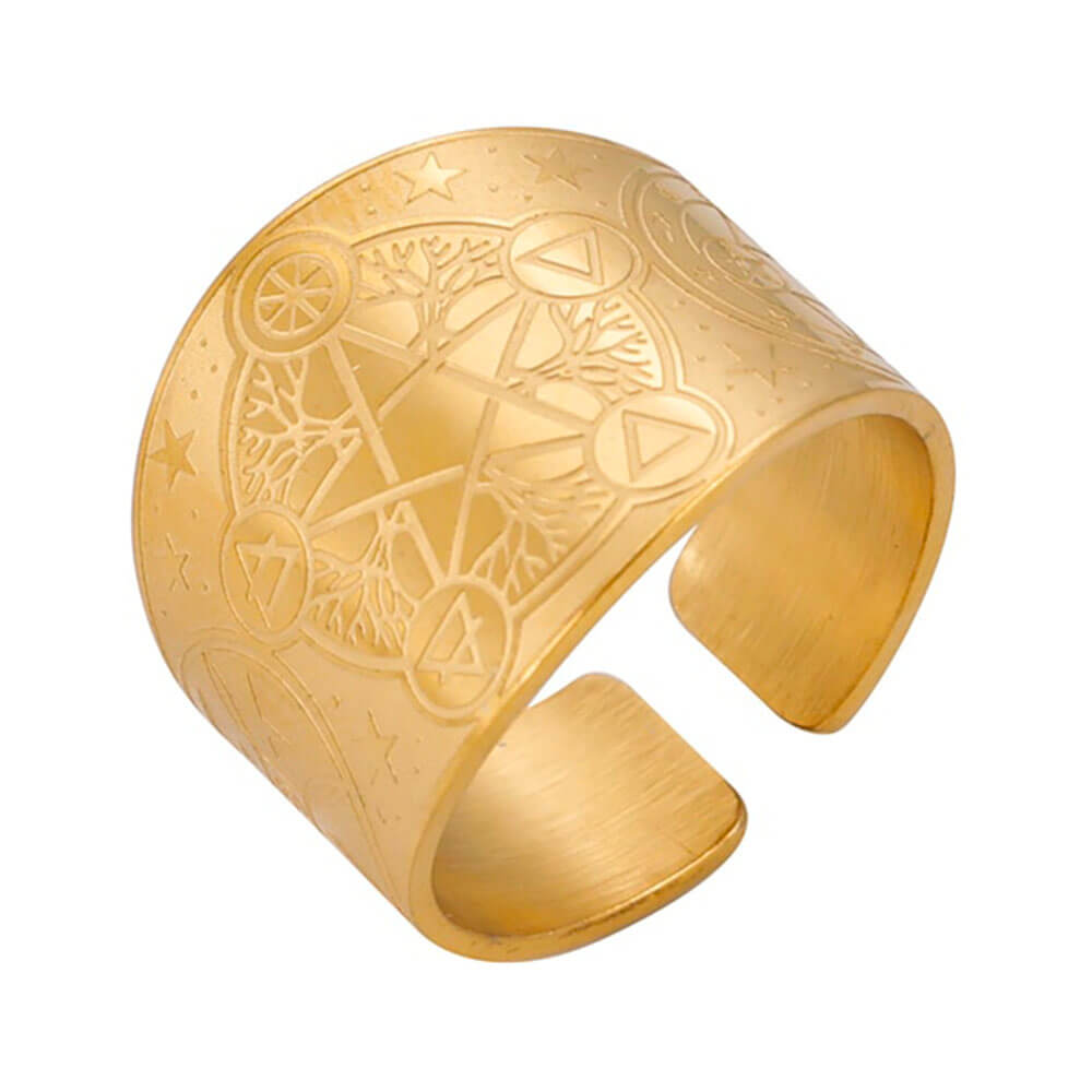 Gold Adjustable Pentacle Ring