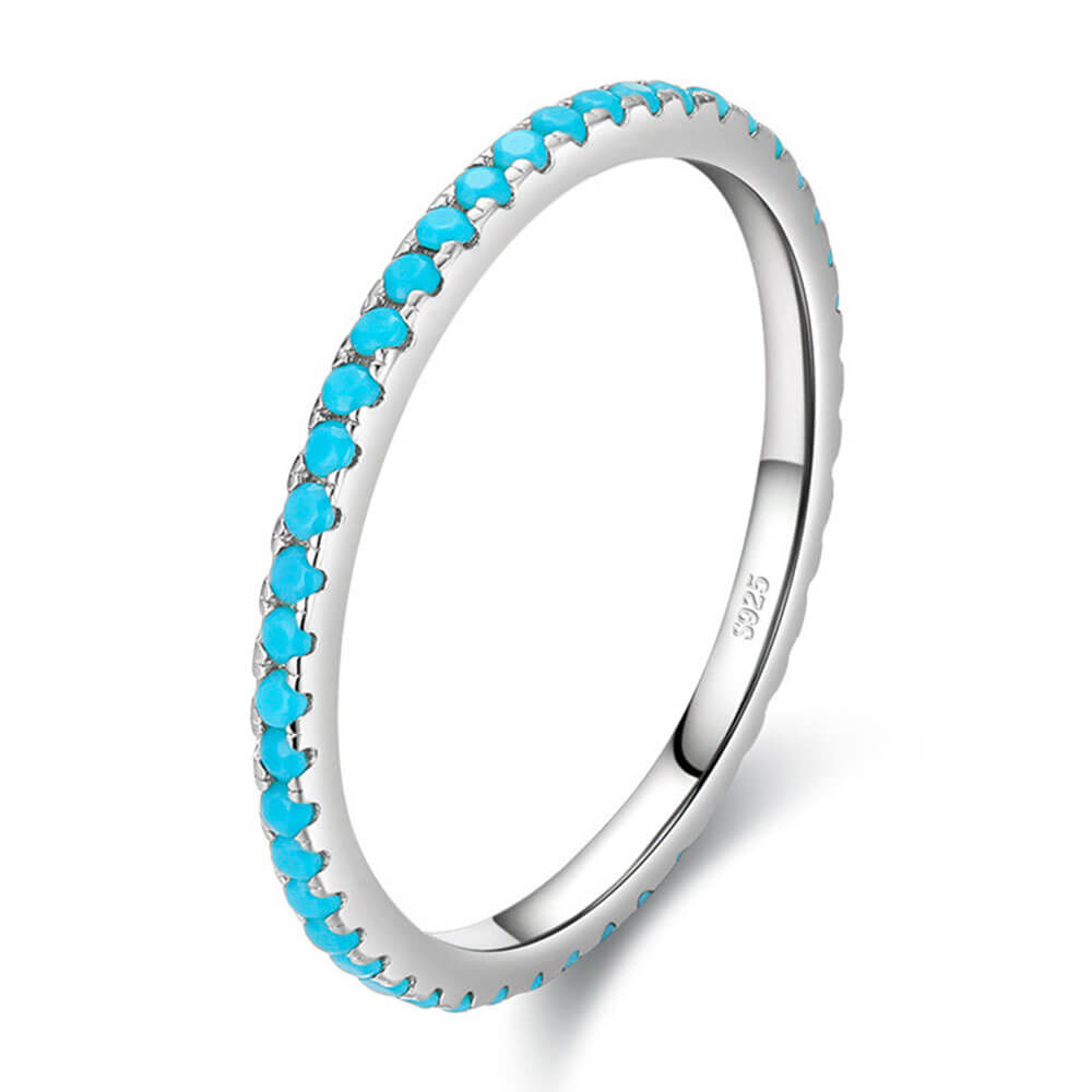Elegant Wedding Band Turquoise Ring