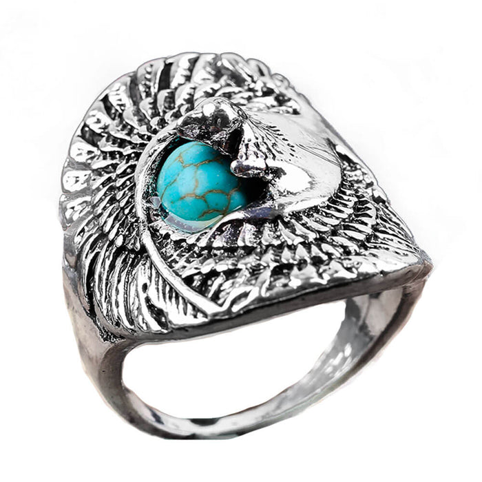 Silver Eagle Turquoise Ring