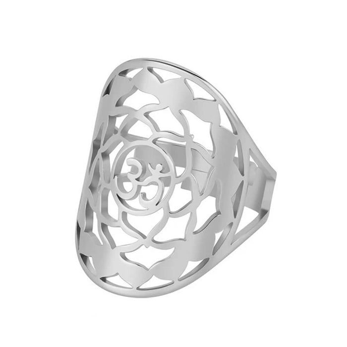 Silver Adjustable Aum Ring