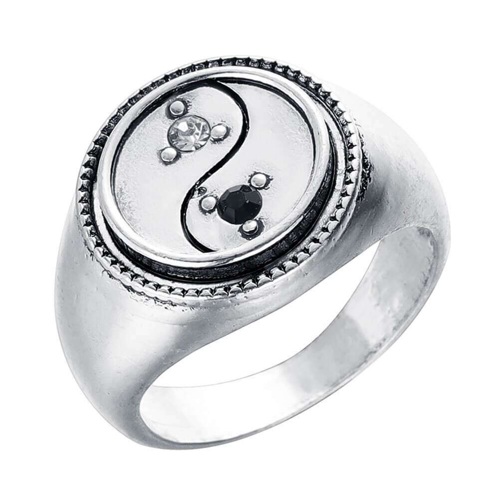 Silver Yin Yang Band Ring – Stainless Steel