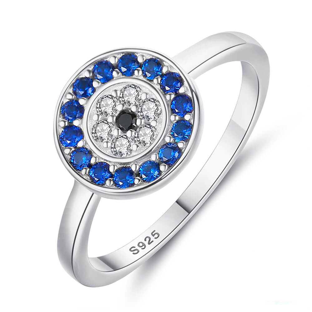 925 Silver Greek Evil Eye Ring