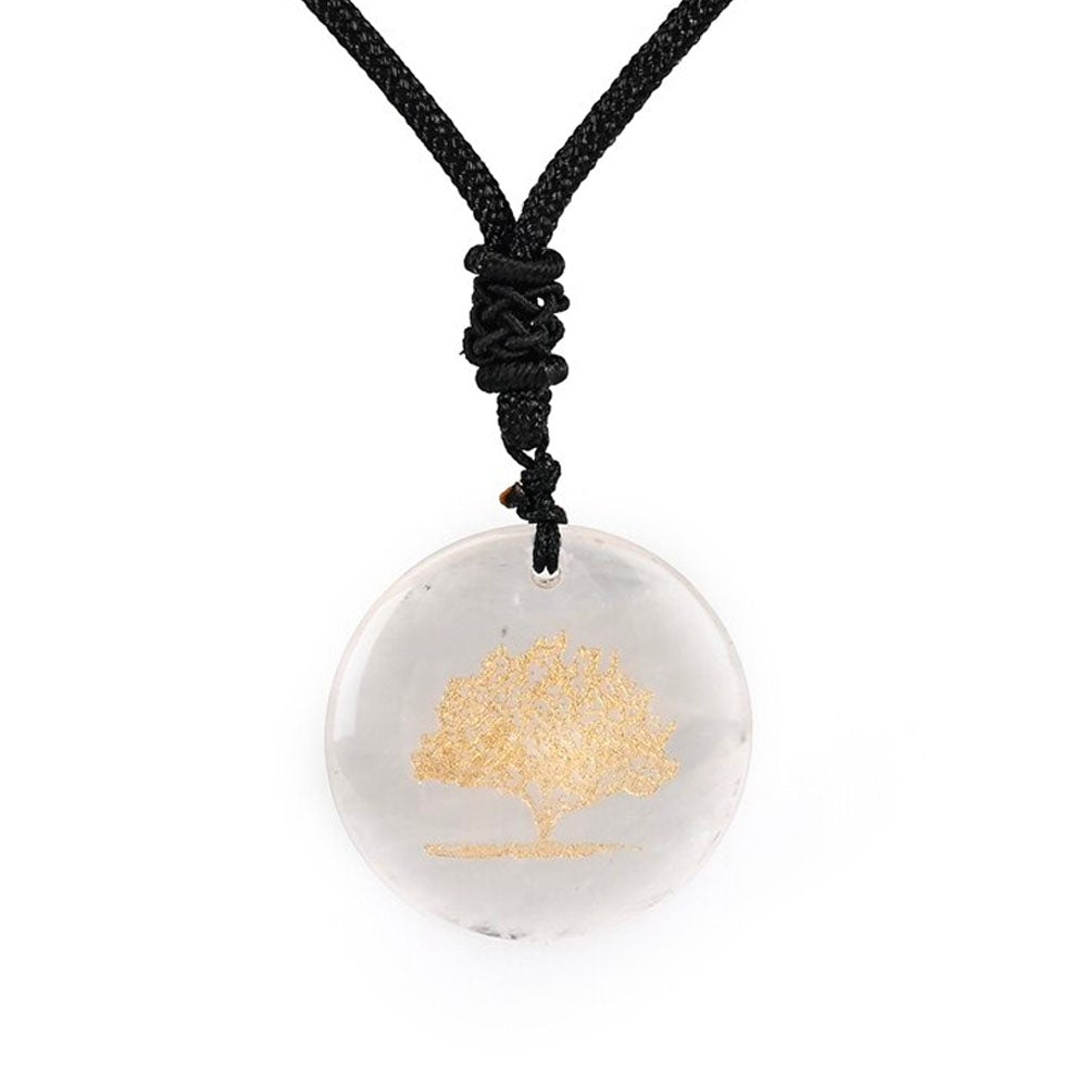 Rock Crystal Tree of Life Pendant Necklace