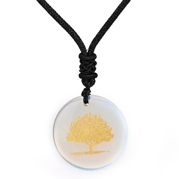 Opal Tree of Life Pendant Necklace
