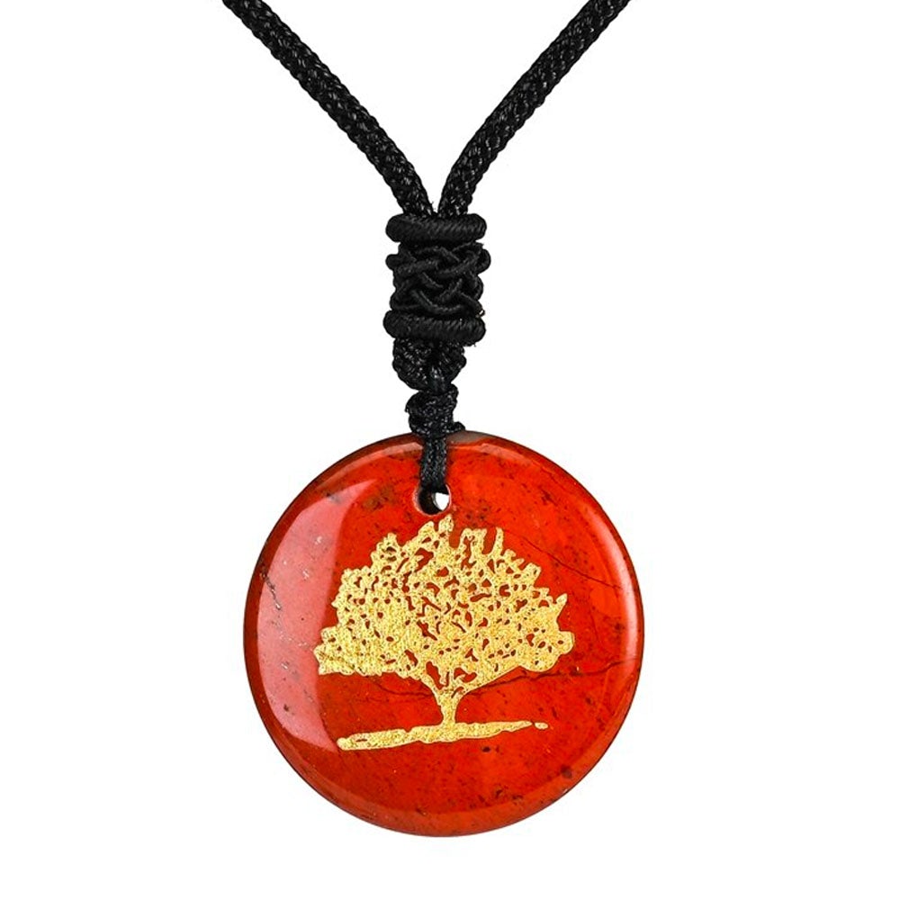 Red Jasper Tree of Life Pendant Necklace