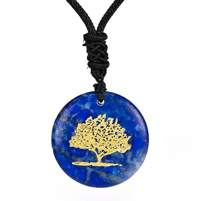 Lapis Lazuli Tree of Life Pendant Necklace
