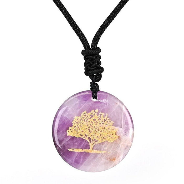 Amethyst Tree of Life Pendant Necklace