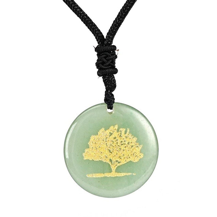 Green Aventurine Tree of Life Pendant Necklace