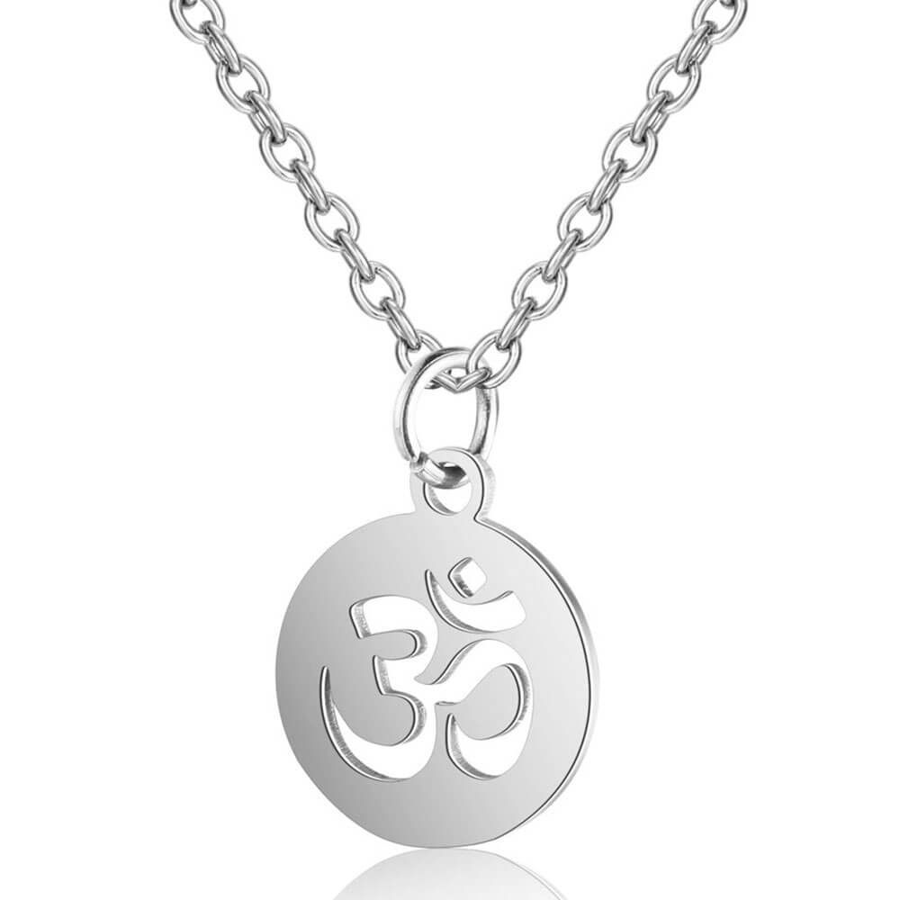 Silver Aum Pendant Necklace – Stainless Steel