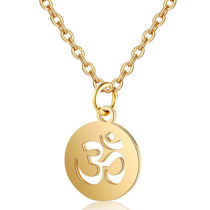 Gold Aum Pendant Necklace – Stainless Steel