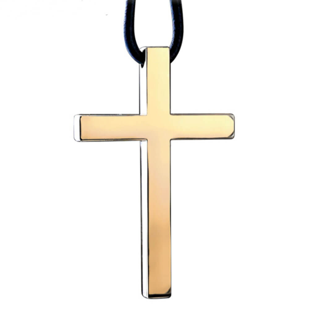 Gold Christian Cross Pendant Necklace – Stainless Steel