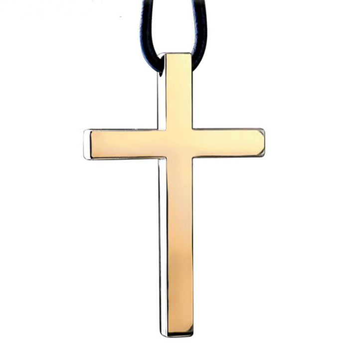 Gold Christian Cross Pendant Necklace – Stainless Steel