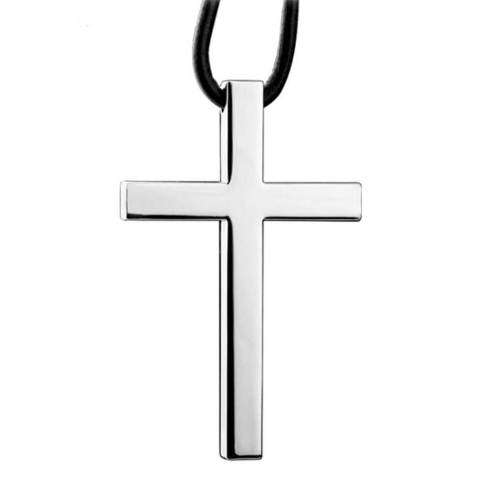 Silver Christian Cross Pendant Necklace – Stainless Steel