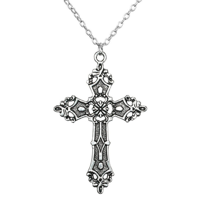 Silver Christian Orthodox Cross Pendant Necklace – Stainless Steel