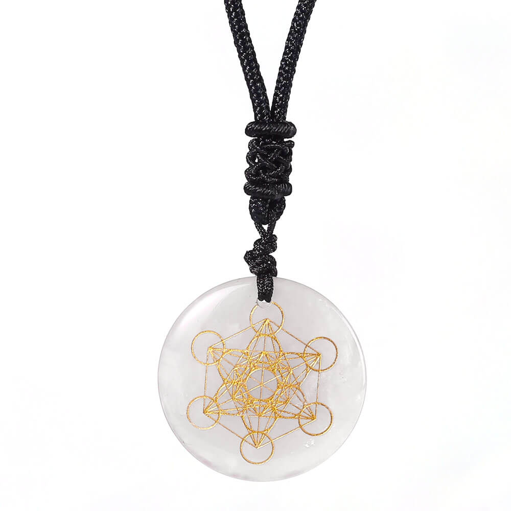 Rock Crystal Metatron's Cube Pendant Necklace