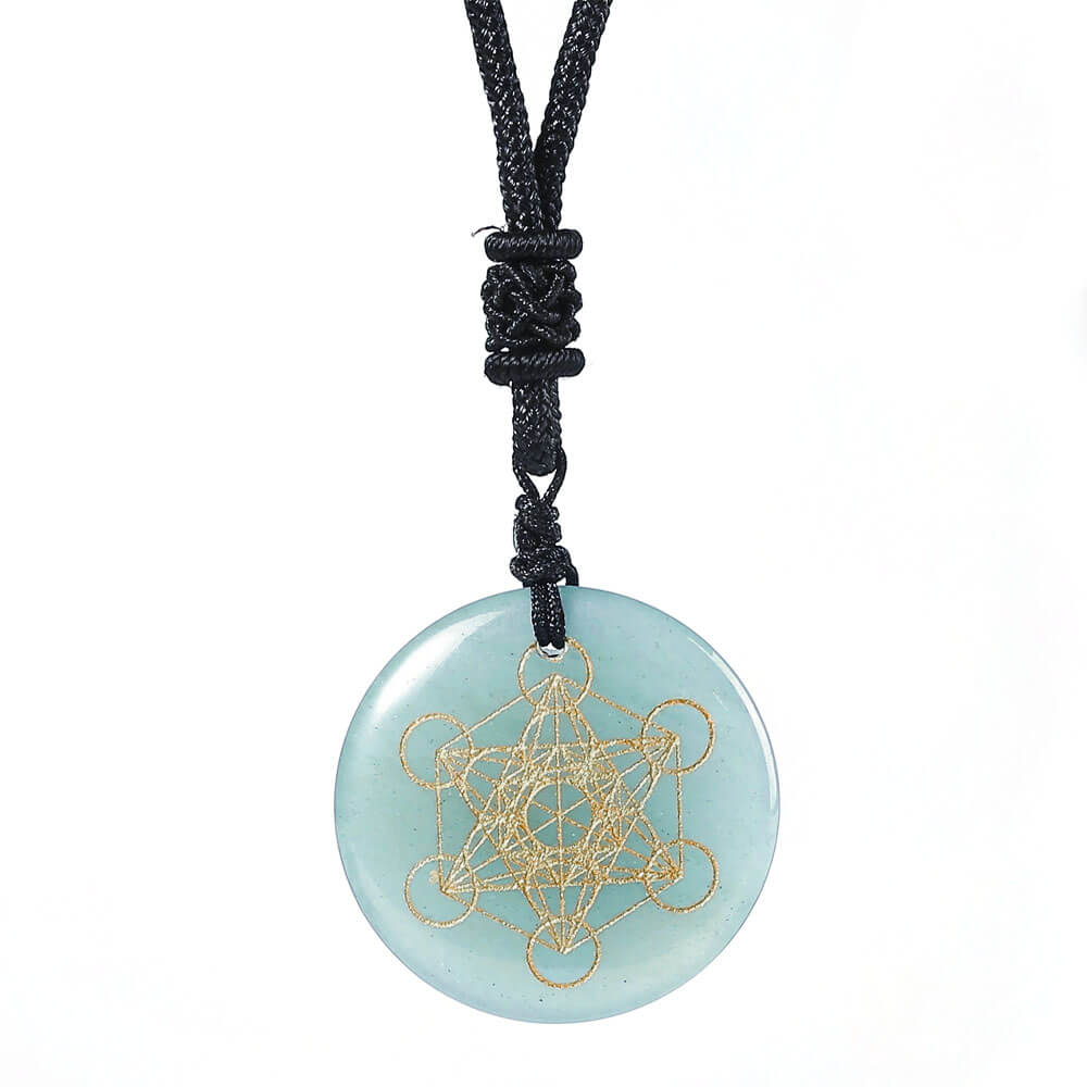 Opal Metatron's Cube Pendant Necklace