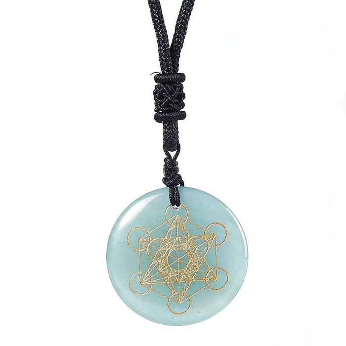 Opal Metatron's Cube Pendant Necklace