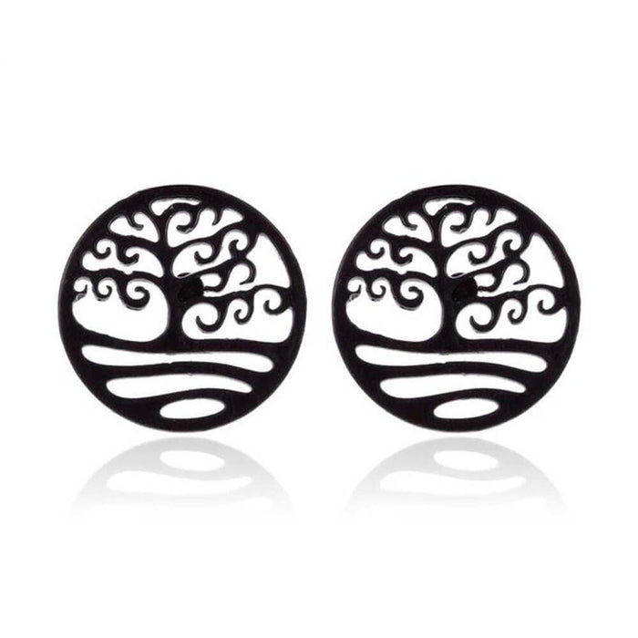 Black Cute Tree of Life Earrings