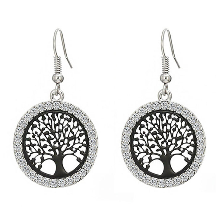 Black Tree of Life Earrings – Stainless Steel