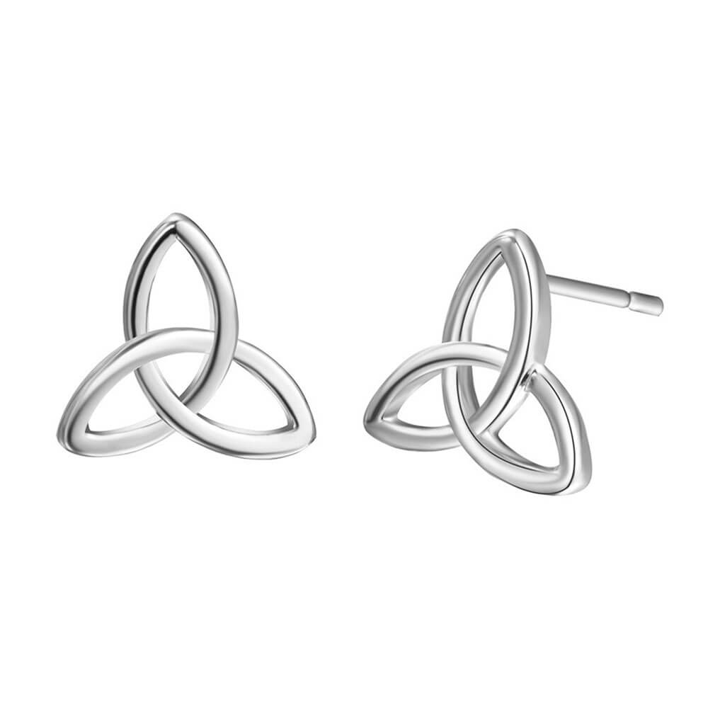 Silver Triquetra Earrings – Stainless Steel