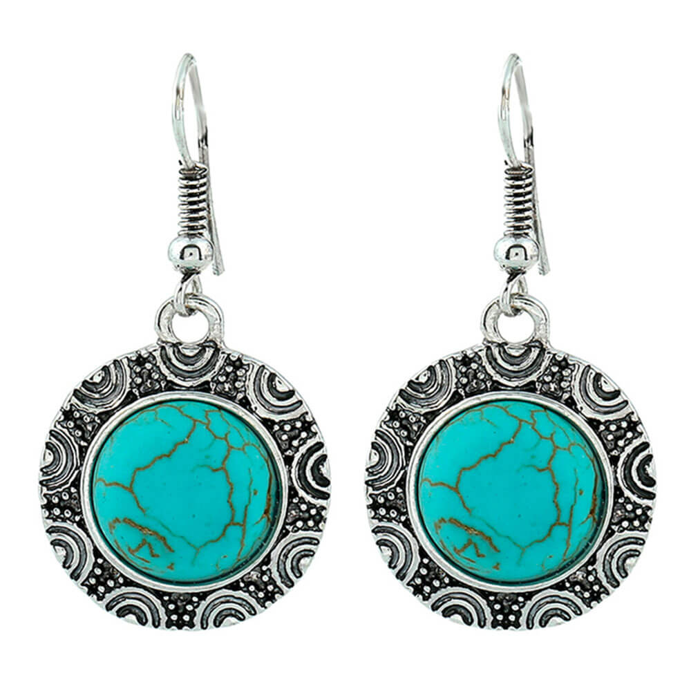Round Turquoise Earrings