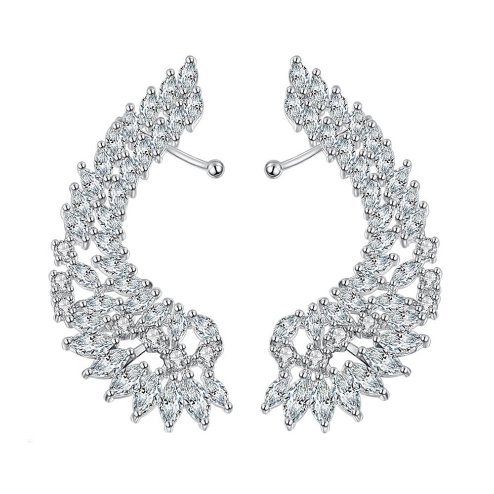 Silver Protective Angel Wings Earrings