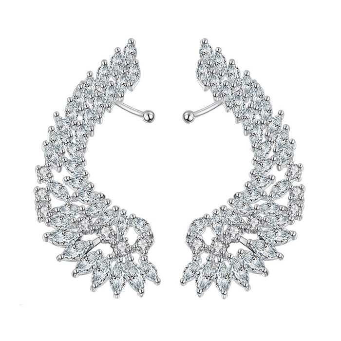 Silver Protective Angel Wings Earrings