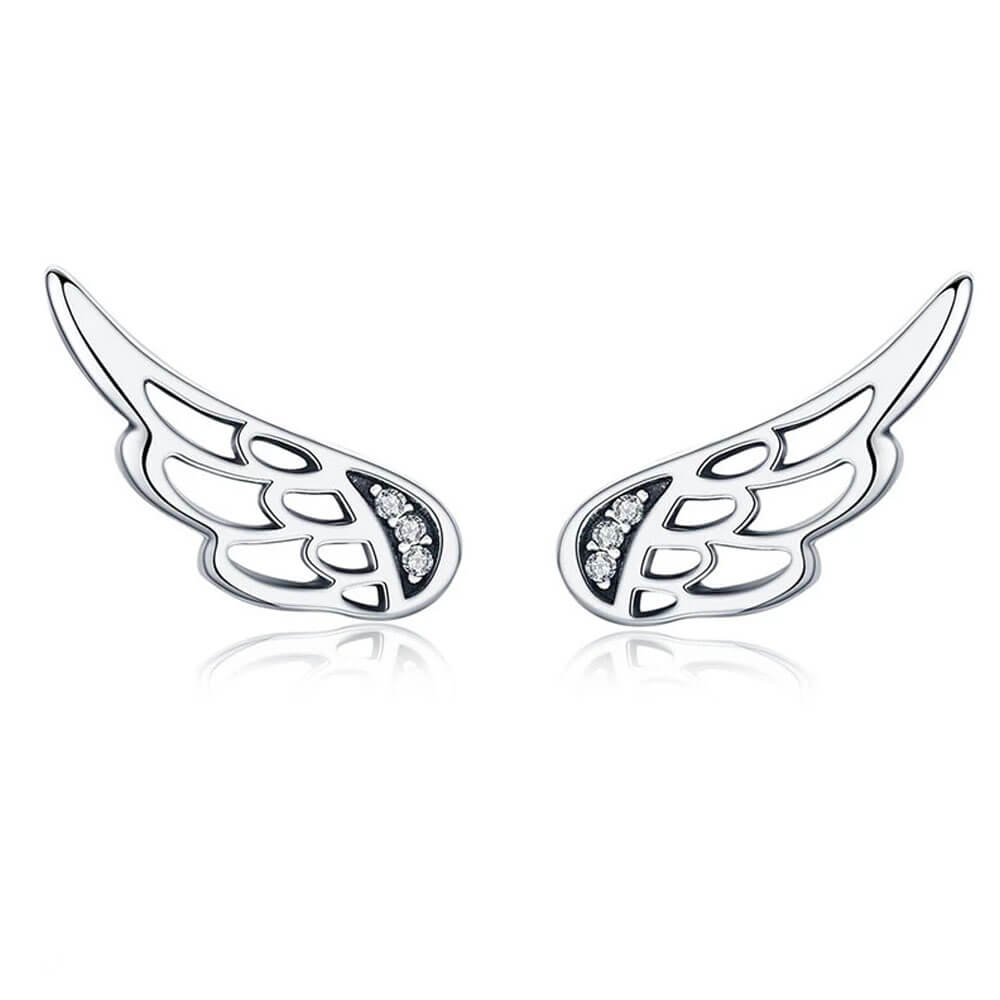 Silver Angel Wings Earrings – Stainless Steel
