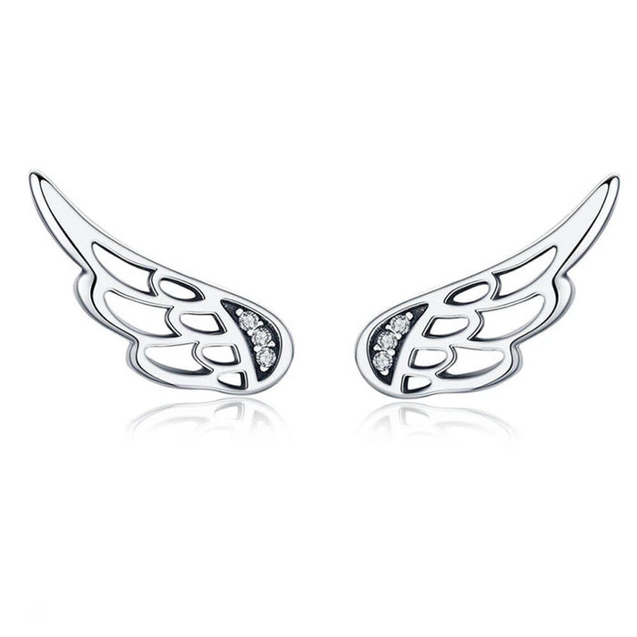 Silver Angel Wings Earrings – Stainless Steel