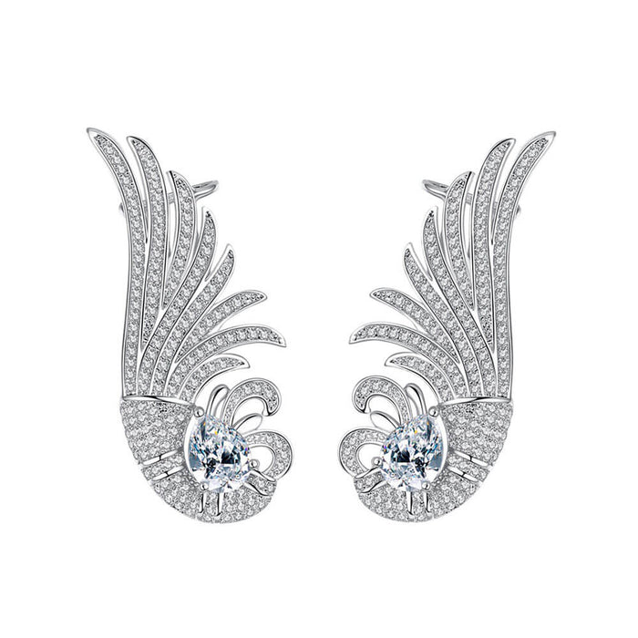 Silver Divine Angel Wings Earrings