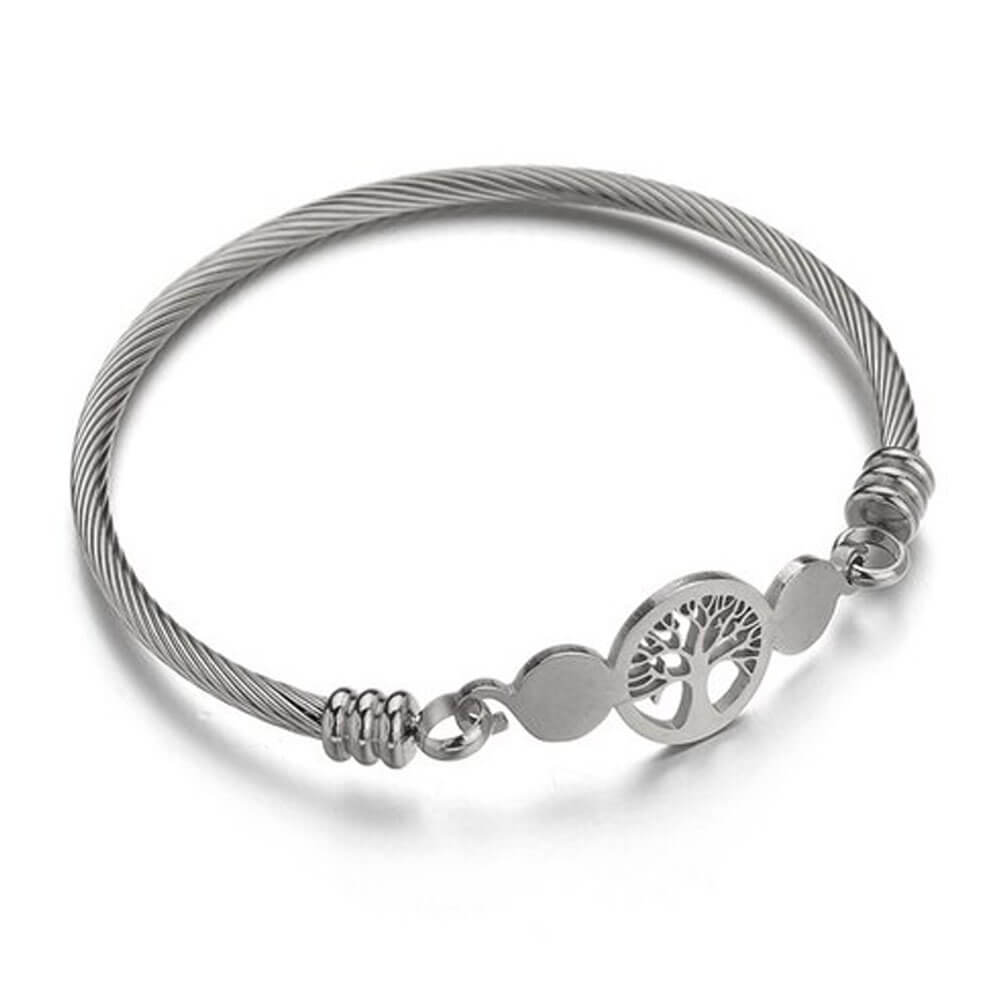 Silver Women's Tree of Life Bracelet – Stainless Steel