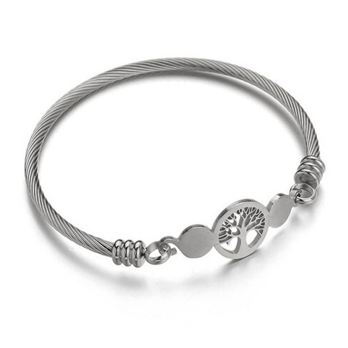 Silver Women's Tree of Life Bracelet – Stainless Steel