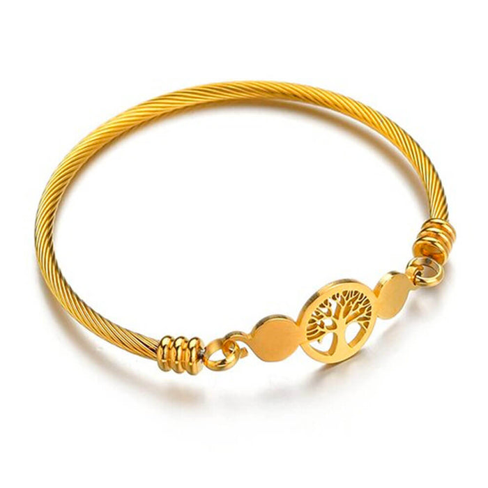 Gold Women's Tree of Life Bracelet – Stainless Steel