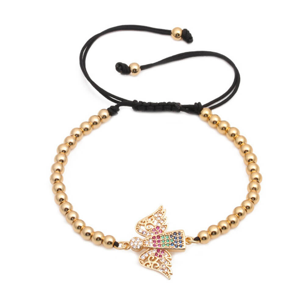 Gold Beaded Angel Bracelet