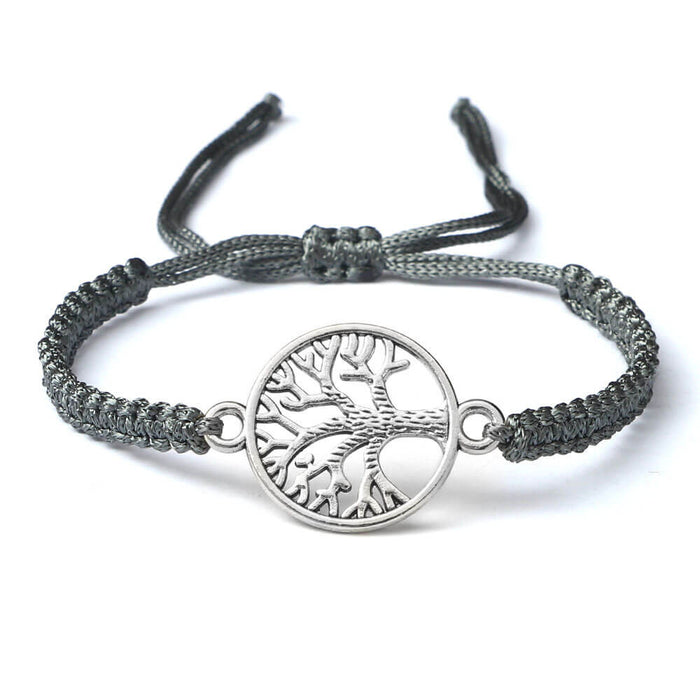 Silver Tree of Life Grey Bracelet