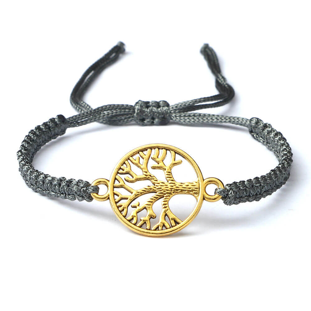 Gold Tree of Life Grey Bracelet