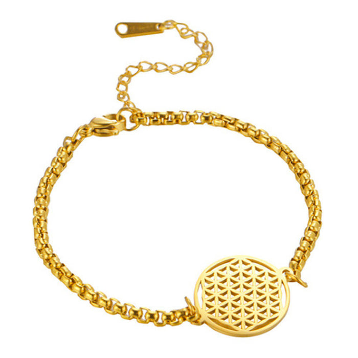 Gold Flower of Life Bracelet – Stainless Steel