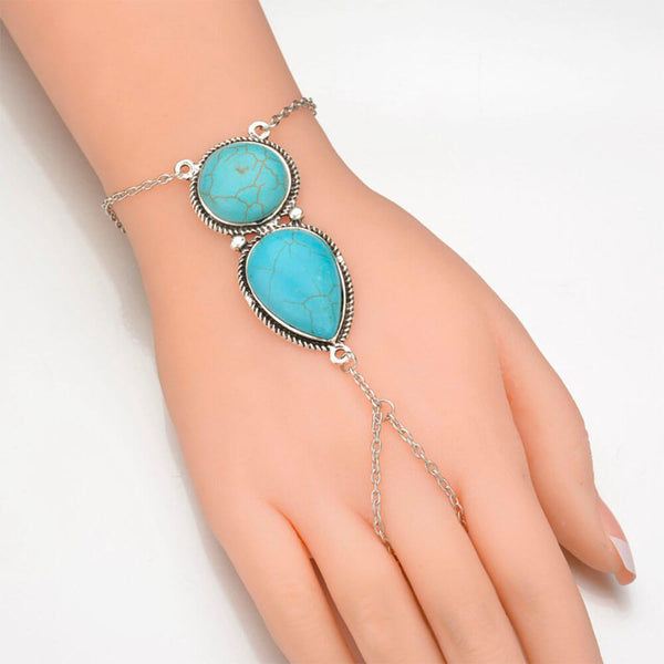 Turquoise Stone Hand Bracelet – view 2