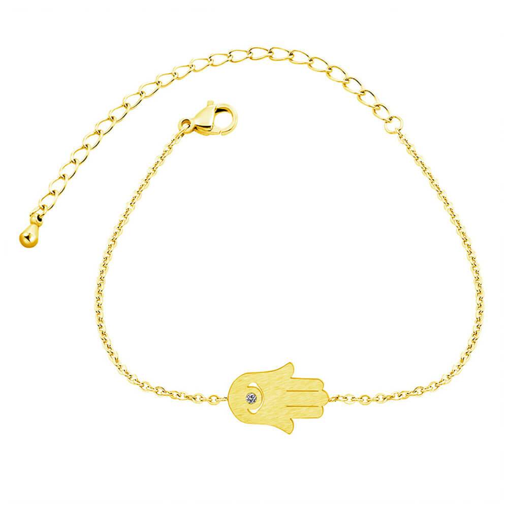 Gold Khamsa Hand of Fatima Bracelet