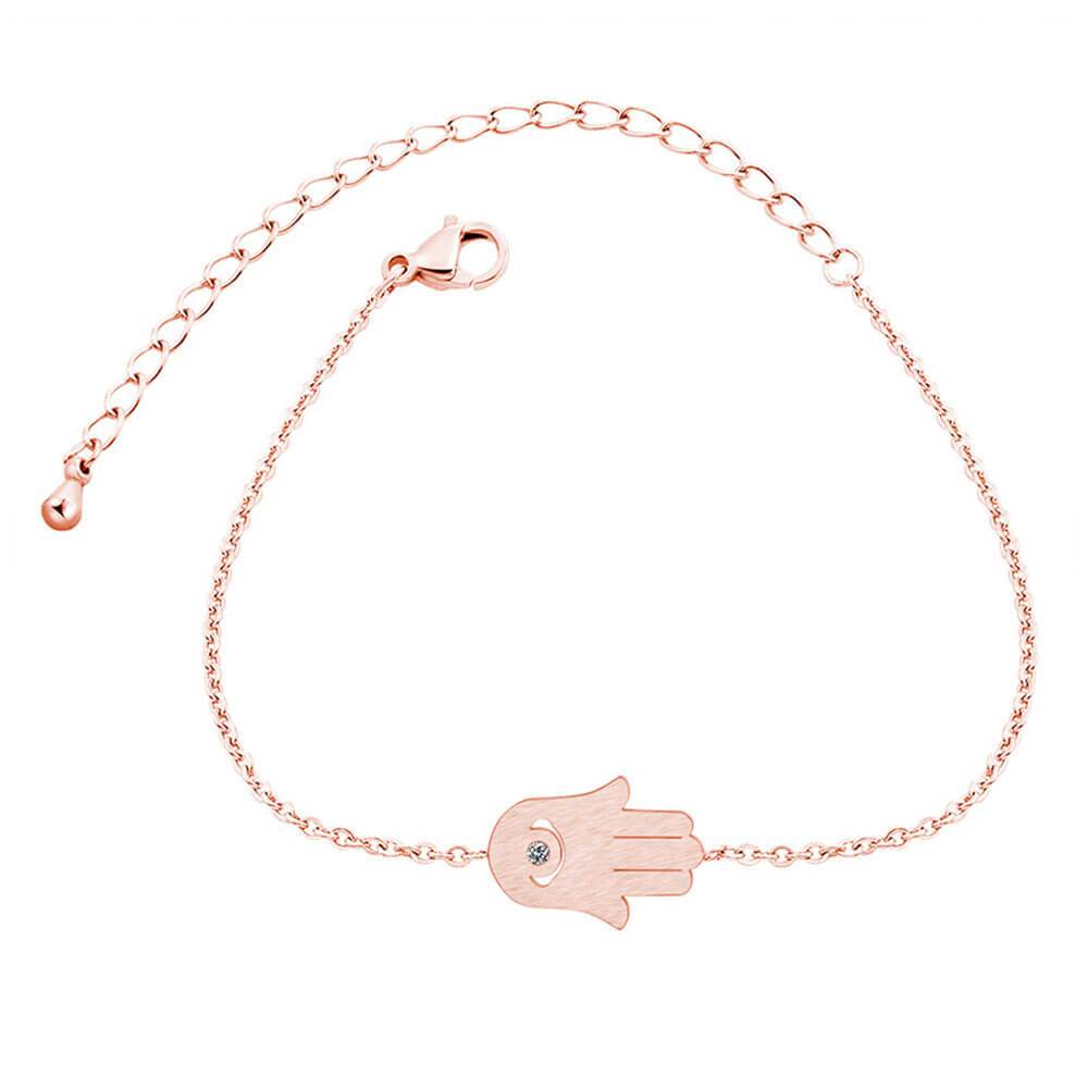Rose Gold Khamsa Hand of Fatima Bracelet
