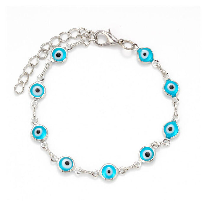 Silver Nazar Turkish Evil Eye Bracelet