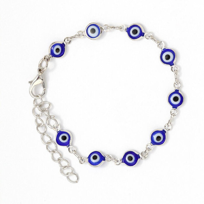 Silver Turkish Evil Eye Bracelet