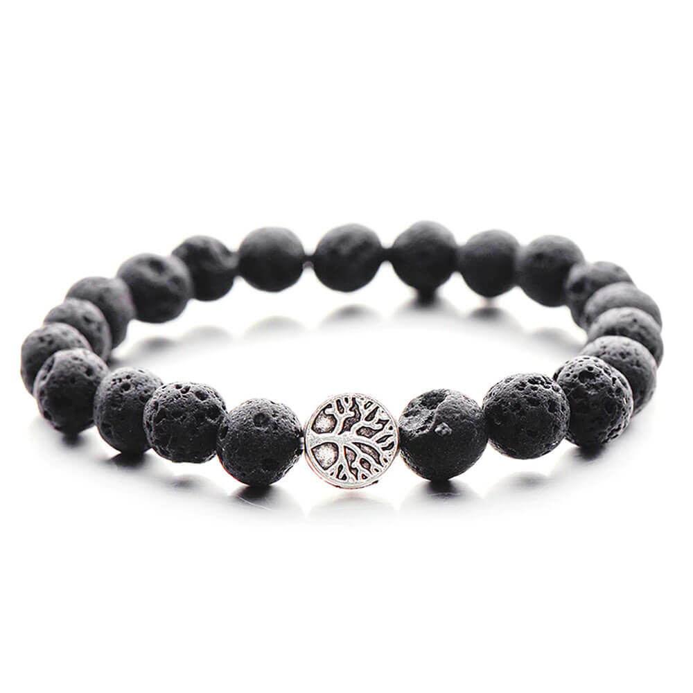 Lava Stone Beaded Tree of Life Bracelet
